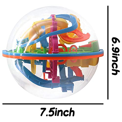 3 otters 2PCS 3D Puzzle Toys, 138 Obstacles Maze Ball Cube Maze Ball 72 Obstacles Puzzle Ball Interactive Maze Game with Education Toy for Kids Adults