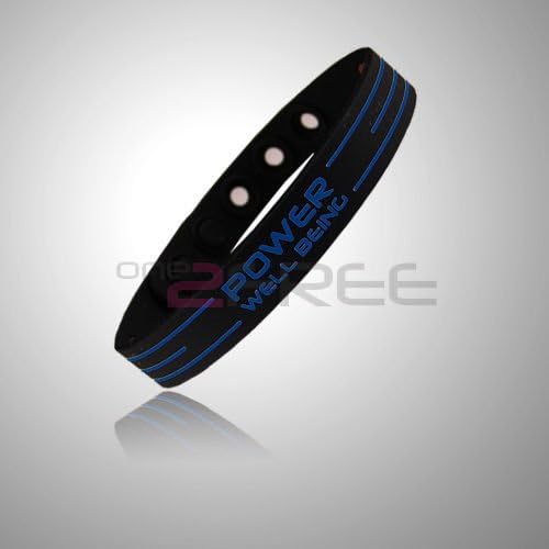 Flamboyantgoods New Power Titanium Sports 2000 Ionics Wristband Bracelet Balance 6 Color U Pick Black/Blue