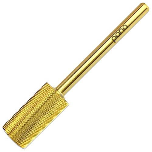 Pana 3/32" Safety Nail Carbide Bit - Gold Large Barrel Head (Grit: Extra Fine - XF) for Electric Dremel Drill Machine