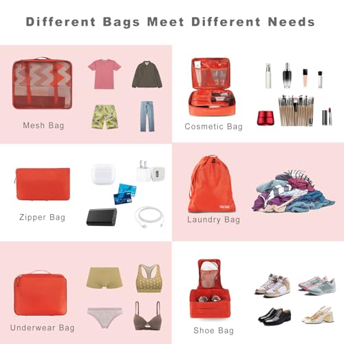 BAGAIL Packing Cubes for Suitcase 8 Set, Lightweight Luggage Packing Organizers Packing Cubes for Travel Accessories