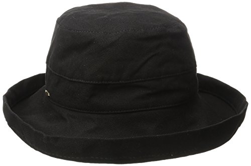 Scala Women's Medium Brim Cotton Hat, Black, One Size