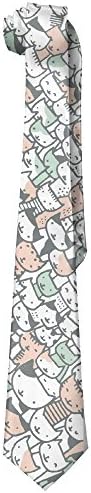 DMTEC Men's Tie Cats Kawaii Cute Long Necktie Skinny Neckwear Silk