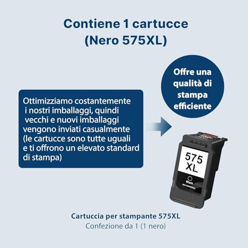 PG-575 XL 575XL Black Replacement Cartridges for Canon 575 XL Black for Canon PIXMA TS3750i TS3550i TR4755i TR4750i TS3551i TS3751i TS3752i TR4751i TS3752i TR4756i (1 Black)