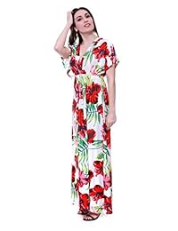 Sunseen Vestido de fiesta largo de verano para mujer, talla grande, verano, boho, hawaiano, sexy, floral, maxi, casual, vacaciones de viaje