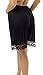 Underworks Pettipants Nylon Culotte Slip Bloomers Split Skirt 9-inch Inseam Large-Black