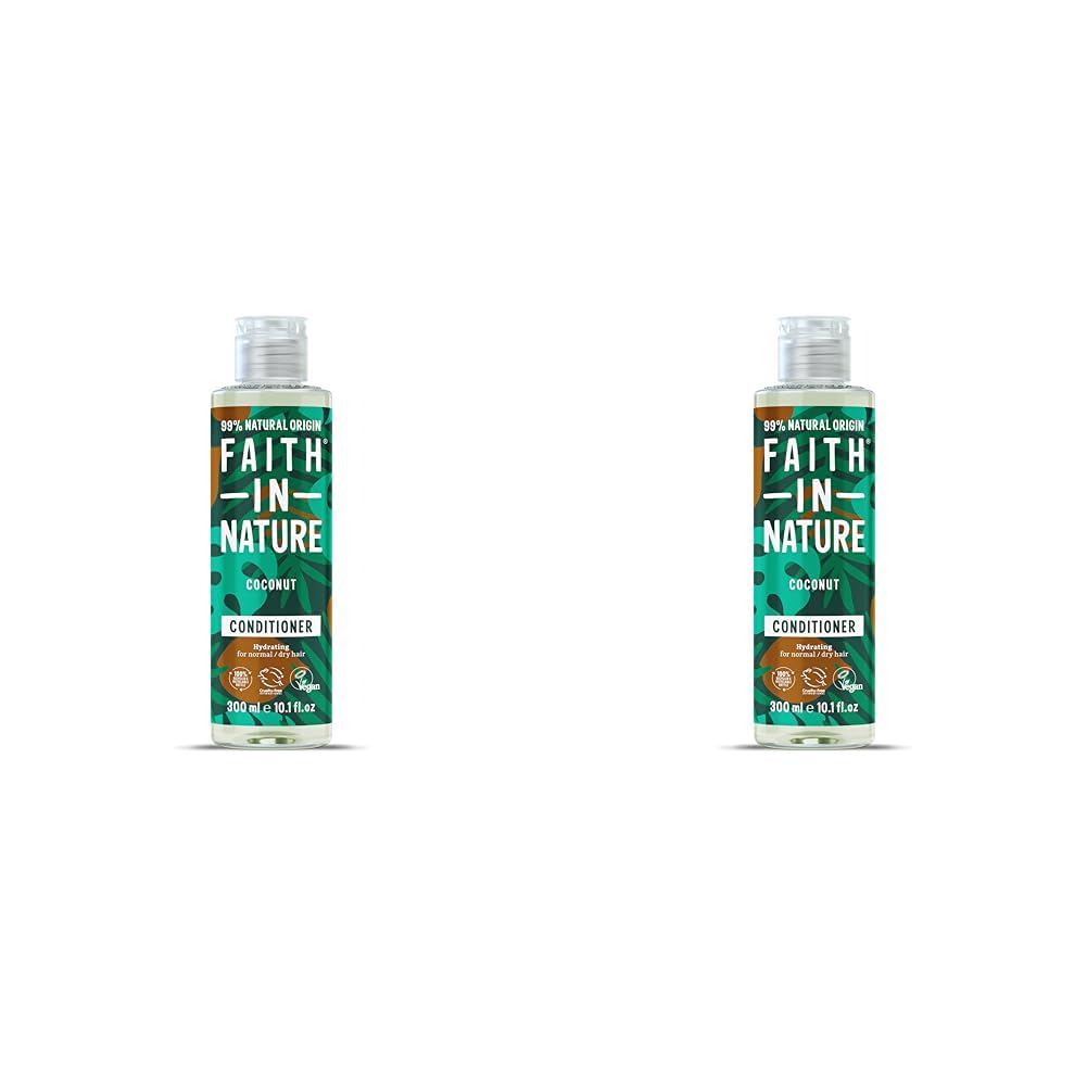 Faith In Nature 300ml Natural Coconut Conditioner, Hydrating, Vegan & Cruelty Free, No SLS or Parabens, For Normal to Dry Hair (Pack of 2) — image 1