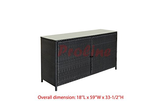 Wicker Rattan Buffet Serving Cabinet Table Towel Dining Dish China Storage Counter Outdoor 59x18x33