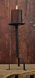 Primitive Black Pillar Candle Holder, 12