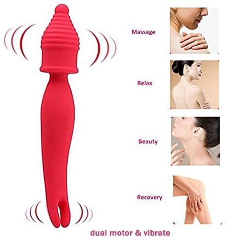 Dual Wand Handheld Massager - 2 Independent Motors, 10 Speed -Therapeutic Muscle Relaxation and Relief for Foot, Back, Shoulders - Waterproof, Cordless, USB Rechargeable