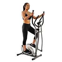 Magnetic Elliptical Machine Trainer by Sunny Health & Fitness with LCD Monitor, 220 LB Max Weight, 8 Level Resistance and Pulse Monitor - SF-E905