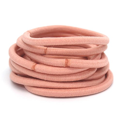 La Tartelette 4 mm Elastic Bands Hair Ties Children Rubber hair headbands - 100 Pcs (Light Salmon)