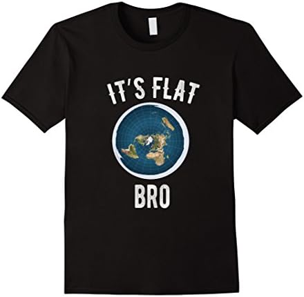 Mens It's Flat Bro - The Earth is Flat Map 3XL Black