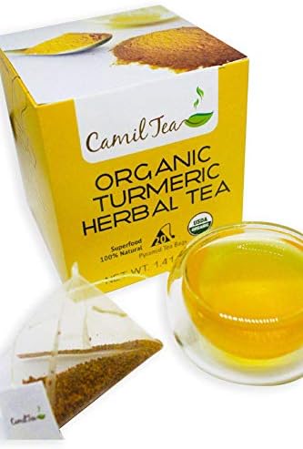 CamilTea 100% Organic Turmeric Herbal Tea - 20 Bags - 40g (2 gram Serving/cup)