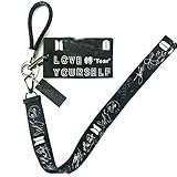 BTS Love Yourself 轉 'Tear' Silicon ID Card Badge Holder with Lanyard/Detachable Metal Clip and Key Ring for A.R.M.Y (Black)