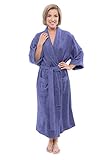Women's Luxury Terry Cloth Bathrobe - Bamboo Viscose Robe by Texere (Ecovaganza, Kashmir Blue, Small/Medium) Soft Bathrobes for Teenager Mom Sister WB0101-KHB-SM