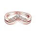 CRARINE Women's Stackable Ring Prong Cubic Zircon Eternity Promise Ring Flower Top Infinity Wedding Band - 1#Rose-Gold (8)…