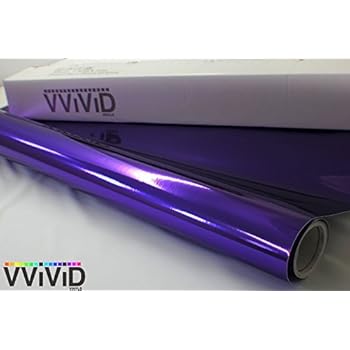 VViViD Purple Chrome Wrap Vinyl with Air-Free Channels and Ready to Use Adhesive DIY (1ft x 5ft)