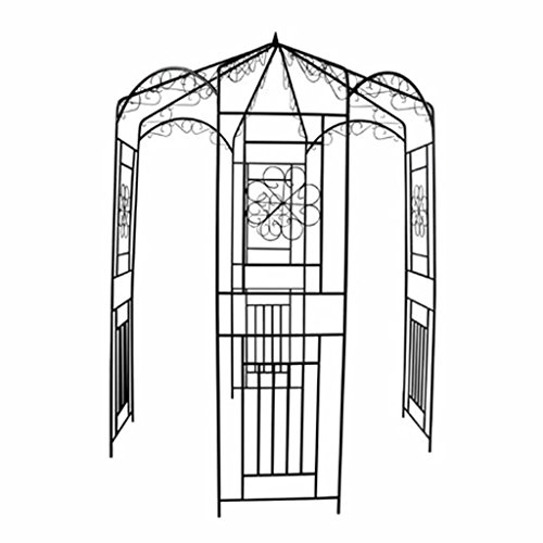 yorten Rosenbogen Rankhilfe Rankgestell Rosenpavillon aus Metall Höhe 250 cm Dunkelgrün Metallpavillon als Kletterhilfe… – Bild 2