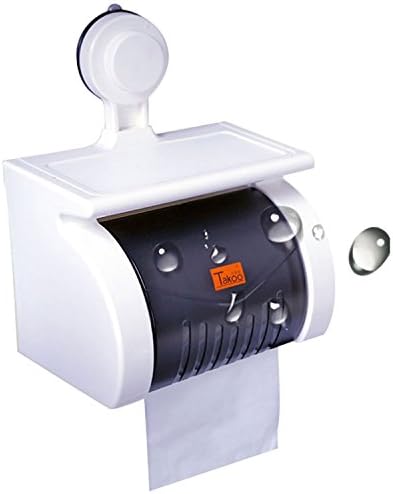 SuperHouse New Upgrade Wall Mount Waterproof Toilet Paper Holder With Cover And Storage Shelf,Powerful Suction Cup,Punch-free,Paper Towel Dispenser Tissue Roll Hanger