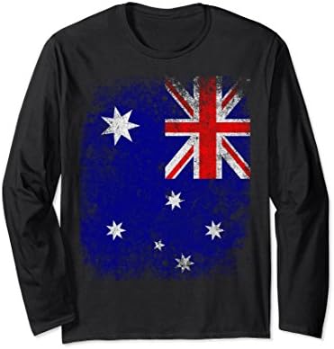 Unisex Australia Flag Distressed Vintage T-shirt Medium Black