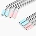 BARIHO 8 Tips Reusable Silicone Covers BPA Free FDA Approved Set of 8 4 Pink 4 Blue for Stainless Steel Drinking Metal Straws