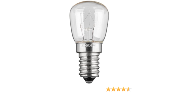 Bombilla para frigorífico (E14, 25 W, 230 V CA, 5 unidades ...