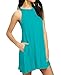 Sarin Mathews Women's Halter Neck Sleeveless Casual Swing T-Shirt Loose Dress Acidblue XL
