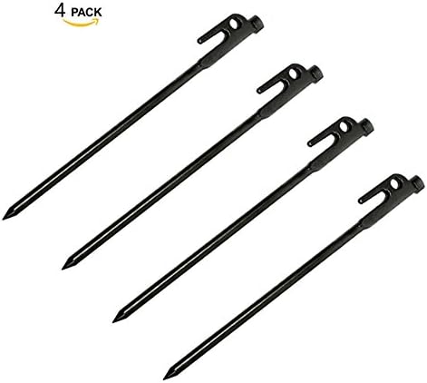 12-In Heavy Duty Steel Tent Stakes,Tent Pegs,Solid Tent Nails for Camping,Climbing,Hiking (4)