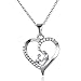 MagicW Gifts for Mom and Baby Heart Pendant Necklace Mom Gifts Charm Fashion Chain Necklace Gifts for Mom from Son Daugter