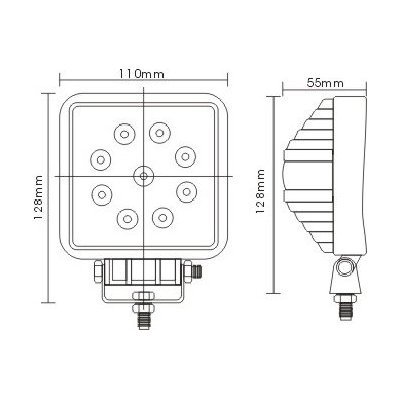 6K LED 427S Square LED Work Light Lamp, Off Road High Power ATV, Jeep Wrangler RV Trailer Fishing Boat Tractor Truck Spot, 27W - 4 Pack