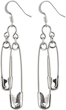 Drop Earring Double Safety Pin Matte Made With Tin Alloy by JOE COOL