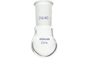 DONLAB FLK-01-25 ASTM STD Glass 25ml 24/40 Joint Single Neck Round Bottom Boiling Flask