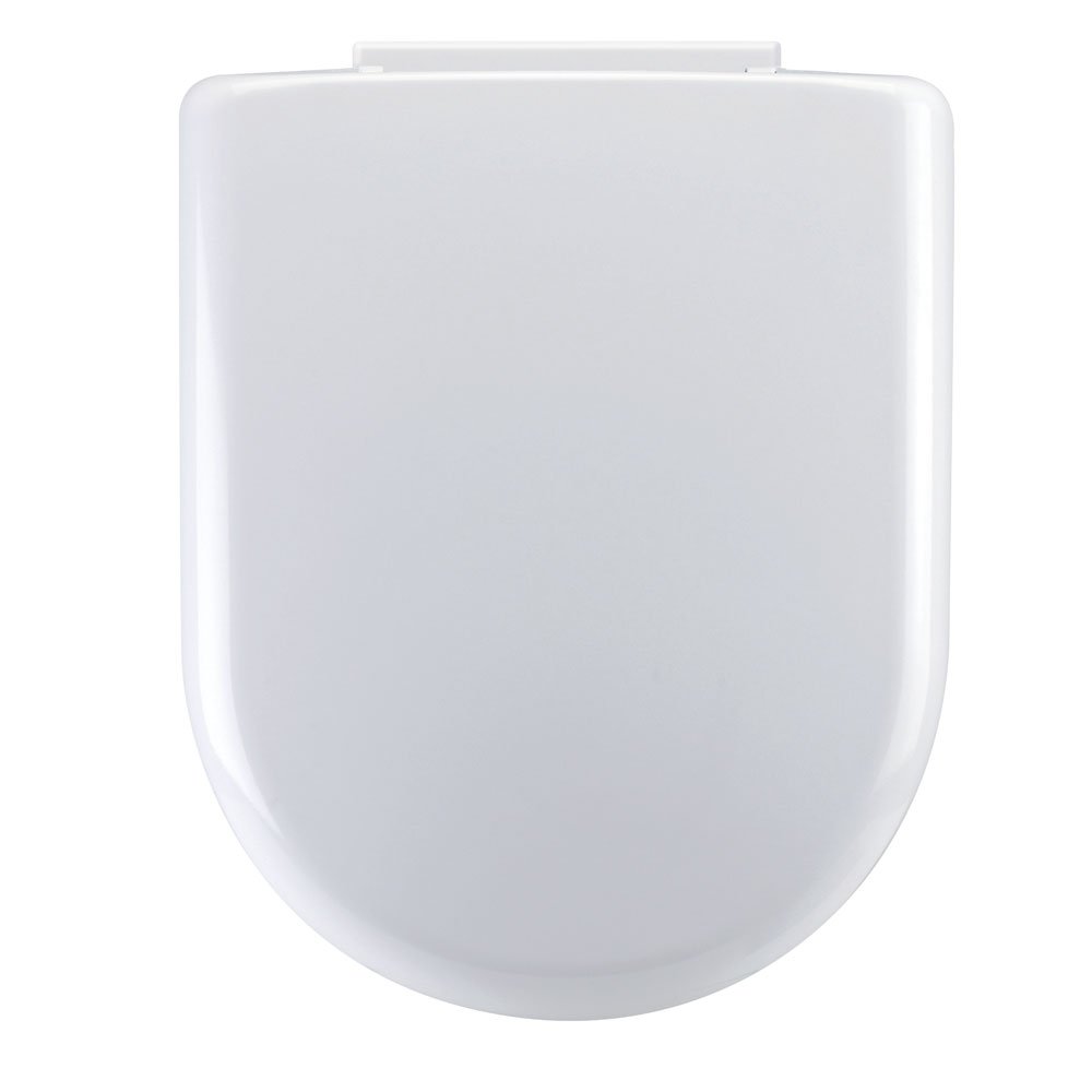 VeeBath Splash D Shape Modern Soft Close White Toilet Pan Seat WC Top Fix Hinges