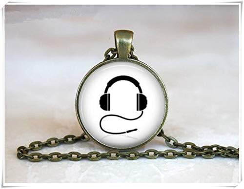 we are Forever family Headphones Necklace，Retro Headphones Pendant ，Music Lover Gift ， DJ Headphones Necklace