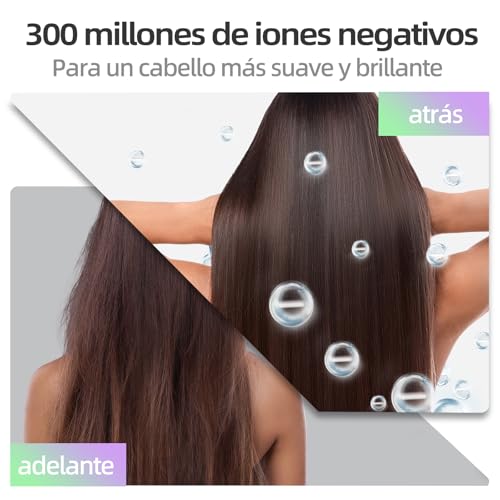 Secadora de Pelo Profesional 110000 RPM - 1500W GD029, Pantalla LCD, 3 Velocidades & 3 Temperaturas, Iones Negativos, Ligera, Concentrador Extraíble, Montaje en Pared Magnético, Blanco