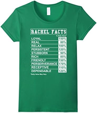 Womens Rachel Facts T Shirt for Rachel with Funny Facts Small Kelly Green