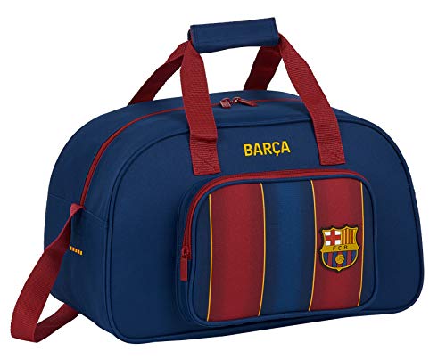 FC Barcelona Shoulder Bag with Exterior Pocket, Navy/Garnet, Mediana, Sport Bag M273