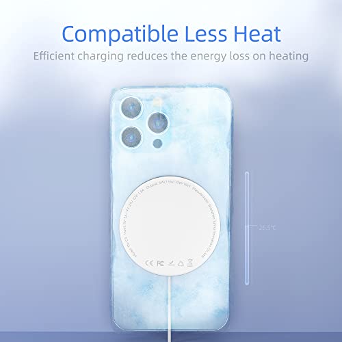 Magnetic Wireless Charger Fast Charging Pad: USB Type C Ultra Slim Design- Compatible with Apple Magsafe Devices - iPhone 13/12/Pro/Pro Max/Mini Airpods Pro - Qi Enabled Devices - Samsung Galaxy Note
