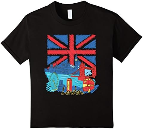 Kids London England Featuring The Union Jack T-Shirt  10 Black