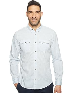 Calvin Klein Jeans Mens Float Pattern Dobby Weave Button Down
