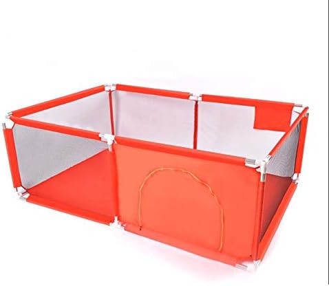 Infant Toddler Fence Household Shatter-Resistant Toys House Baby Game Playpen Children's Safety Fence Crawling Bar, Blue/Red/Light Green, 120×190×68cm (Color : Red)