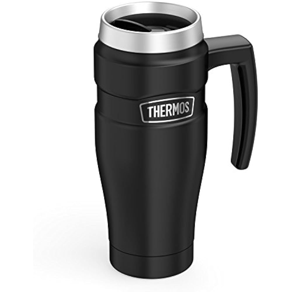 Stainless King 16 Ounce Travel Mug Handle, Matte Black Coffee Kitchen