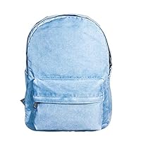 ShengTu Girls Vintage Denim School Bag College Jeans Backpack (Light blue)