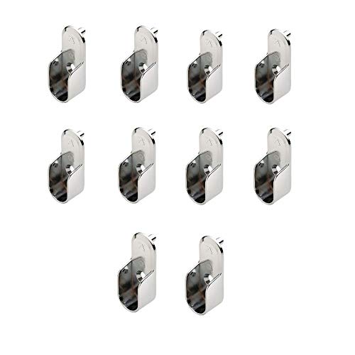 Hafele Oval Closet Rod Flange - w/Rear Facing Pins - 15 mm x 30mm - Chrome Finish (Pack of 10)
