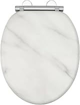 AQUALONA Premium Tongue and Groove Soft Close Toilet Seat Marble