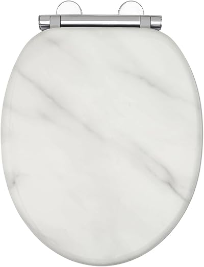 AQUALONA Premium Tongue and Groove Soft Close Toilet Seat Marble