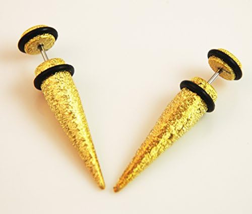 UV Anodized Fake Expanders Fake Tapers 6 different colors sold as a pair (gold)