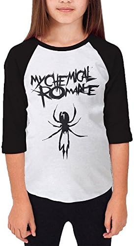 KSWFA Youth Girls MyChemical MCR Romance Raglan 3/4 Sleeve T-Shirt Black Size XL