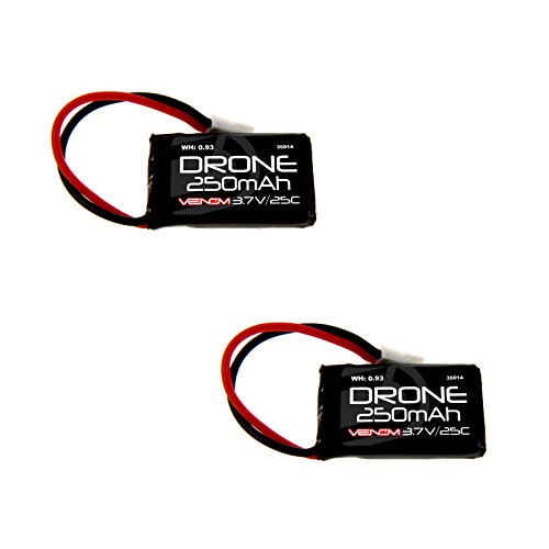 Venom 25C 1S 250mAh 3.7V LiPo Drone Battery with Micro Losi Plug x2 packs