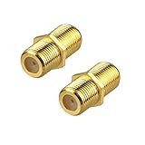 VCE 2-Pack Gold Plated F-Type Coaxial RG6 Connector,Cable Extension Adapter Connects Two Coaxial Video Cables